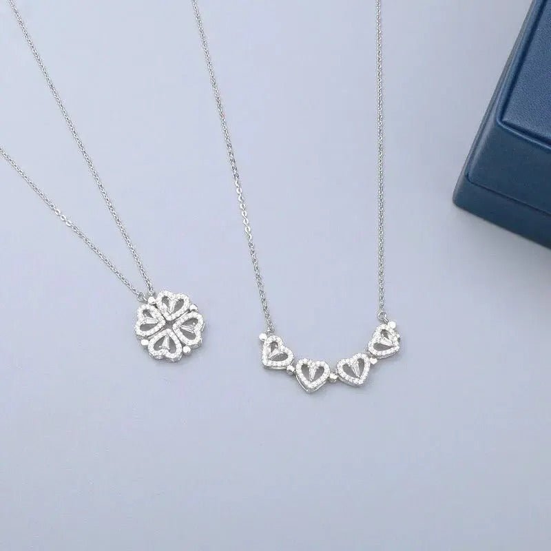 Four Heart Flower Necklace - Jewel Glimpse