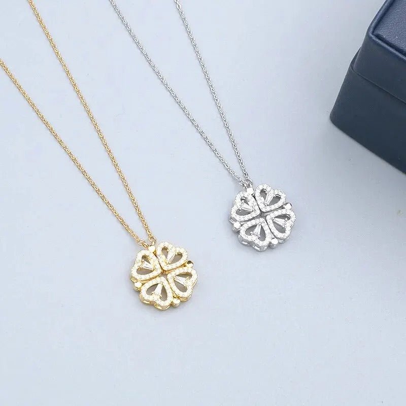 Four Heart Flower Necklace - Jewel Glimpse