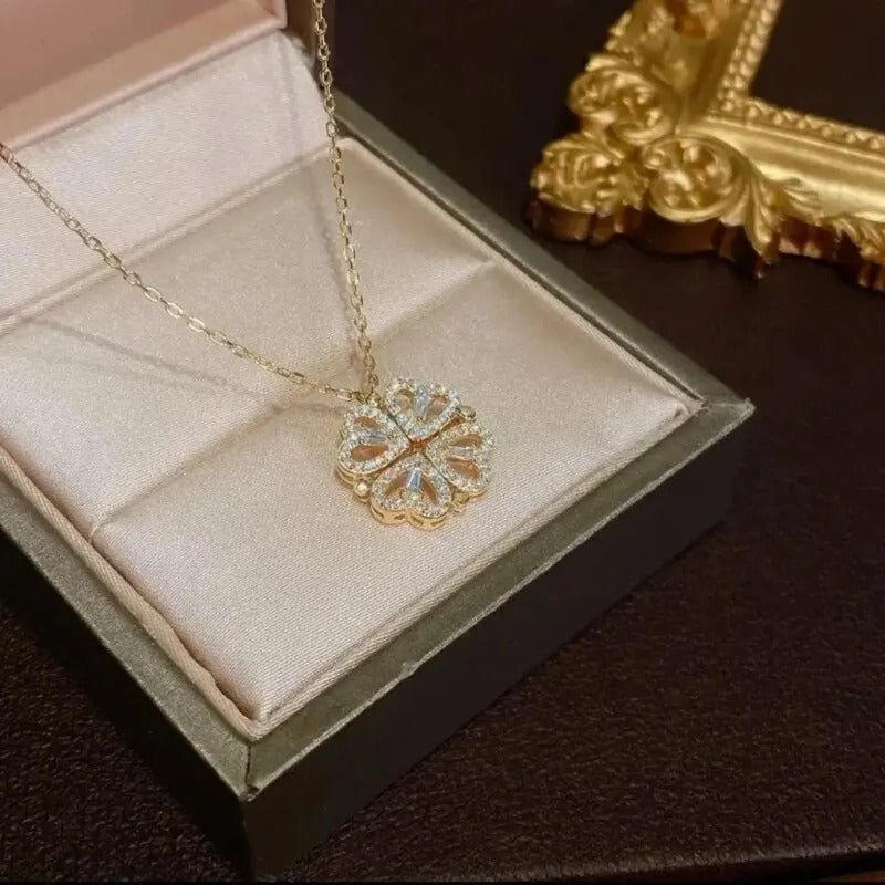 Four Heart Flower Necklace - Jewel Glimpse