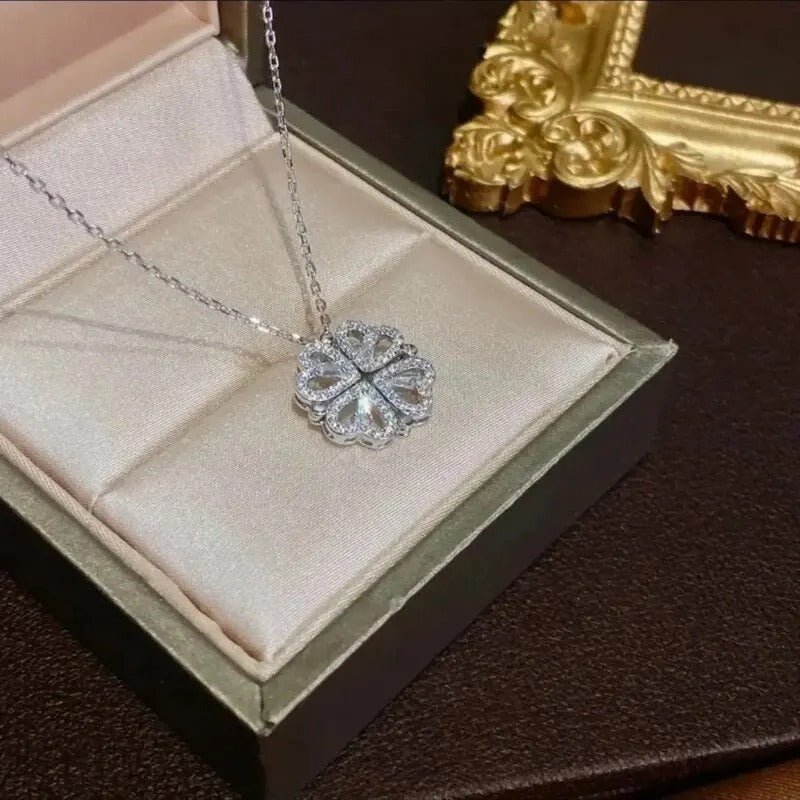 Four Heart Flower Necklace - Jewel Glimpse