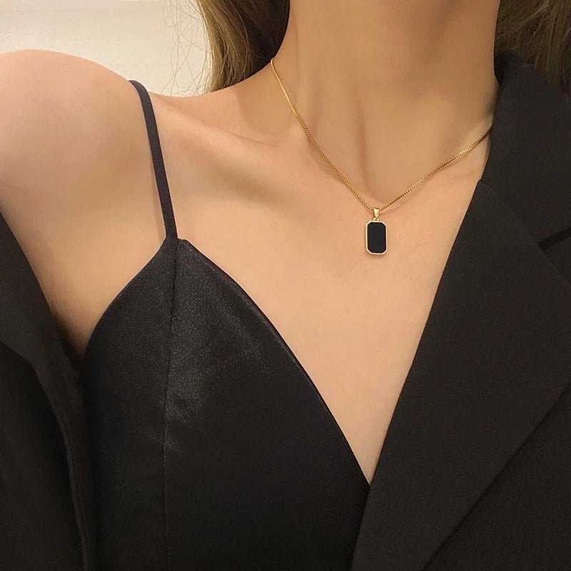 Minimalist Rectangular Pendant Necklaces - Jewel Glimpse