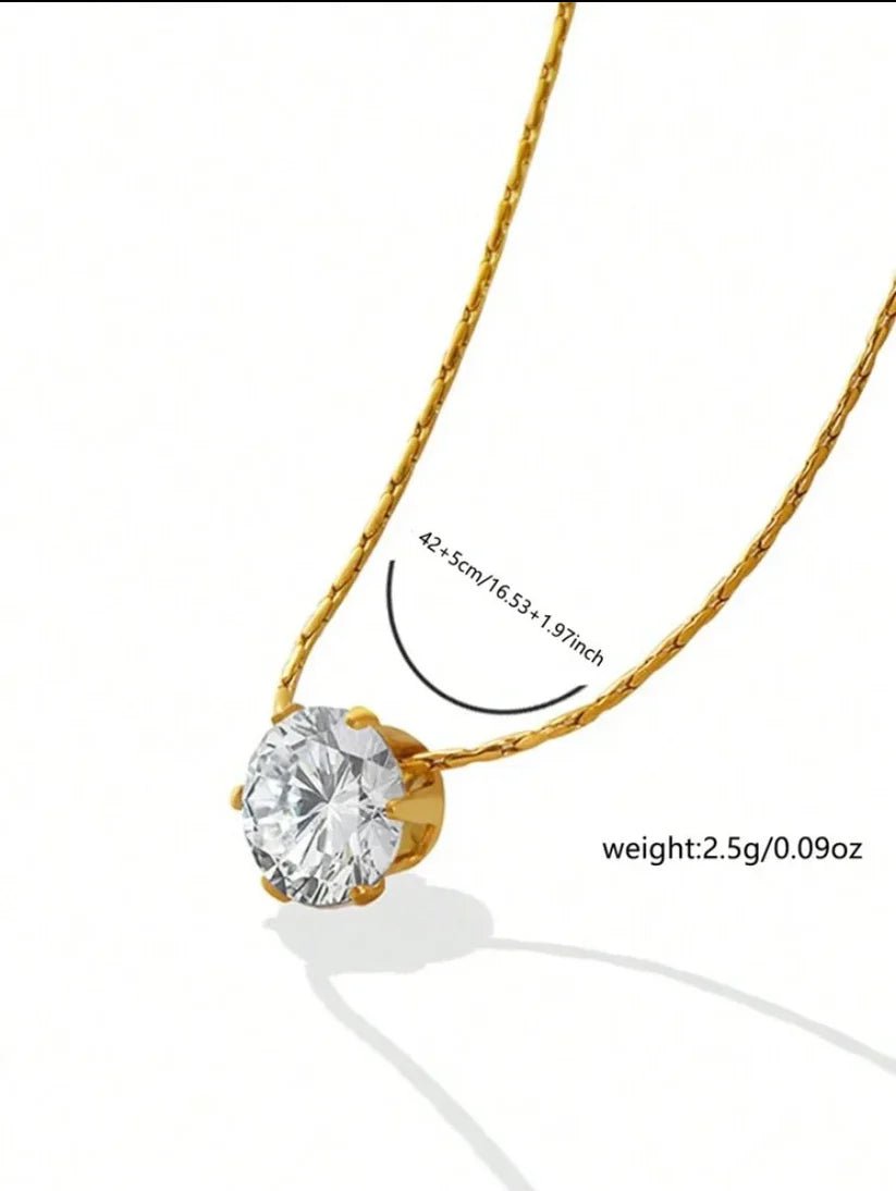 One Diamond Necklace 18k - Jewel Glimpse
