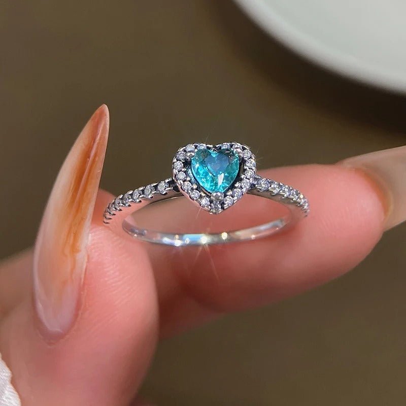 Zircon Heart 925 Sterling Ring - Jewel Glimpse