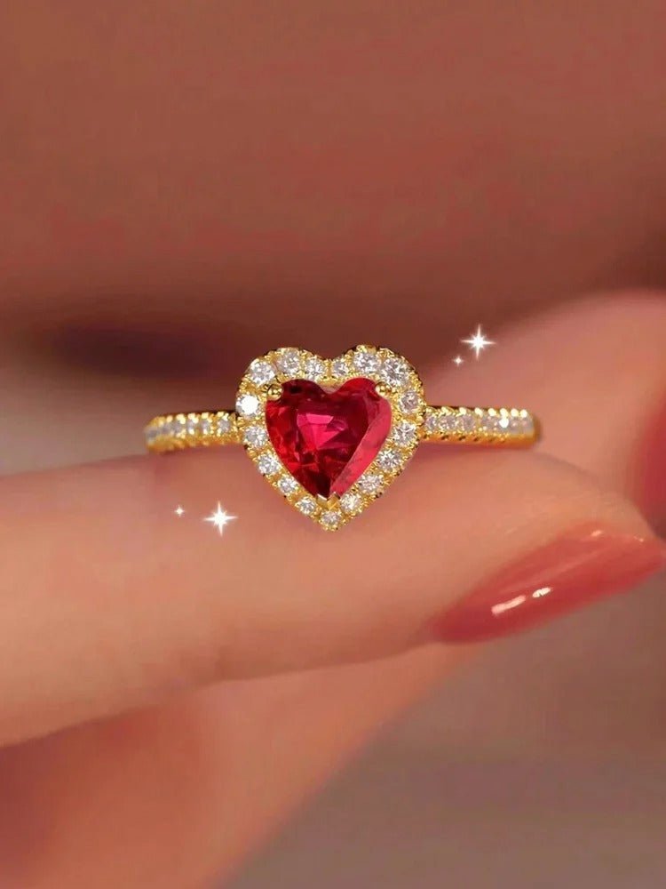 Zircon Heart 925 Sterling Ring - Jewel Glimpse